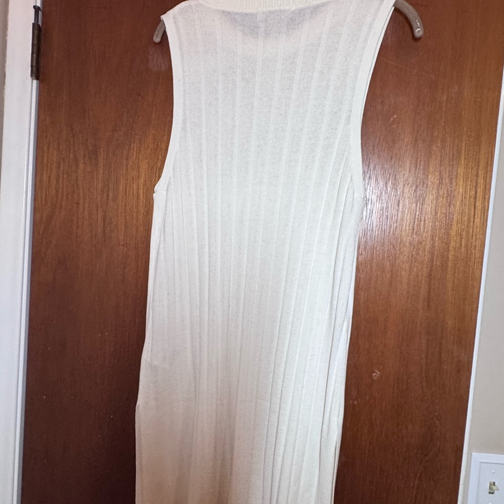 NWT H&M Cream Ribbed Mini Dress - Picture 3 of 4